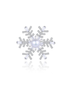 CLASSICHARMS PAVE AND FRESHWATER PEARL SNOWFLAKE MULTI WAY BROOCH PENDANT