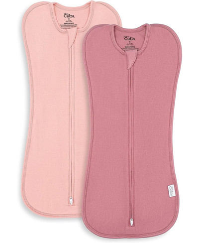 Comfy Cubs Babies' Zipper Swaddles, Pack Of 2 In Blush,mauve
