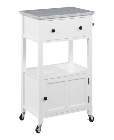 Osp Home Furnishings Office Star 36" Wood Fairfax Kitchen Cart In White
