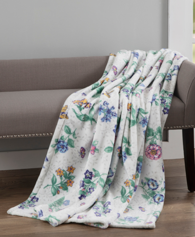 Lenox Butterfly Meadow Throw, 60" X 70" In White,multi