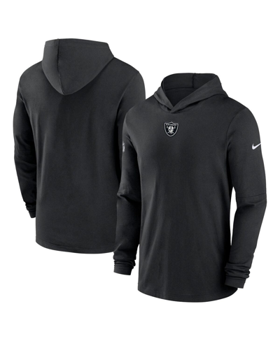 Nike Las Vegas Raiders Sideline Menâs  Men's Dri-fit Nfl Long-sleeve Hooded Top In Black
