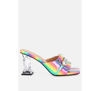 London Rag Fantasy Clear Heel Jewel Sandal In Rainbow