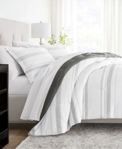 Ienjoy Home Stitched Stripe Comforter Sets In Stone