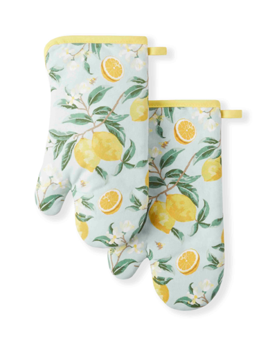 Martha Stewart Printed Oven Mitt 7" X 13" 2 Pk In Yellow