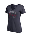 Fanatics Women's  Navy Atlanta Braves Graceful V-neck T-shirt In Navy