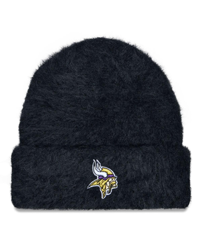 New Era Women's  Black Minnesota Vikings Fuzzy Cuffed Knit Hat