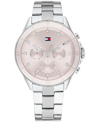 TOMMY HILFIGER WOMEN'S MULTIFUNCTION SILVER-TONE STAINLESS STEEL WATCH 40MM