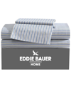 EDDIE BAUER EDDIE BAUER 200 THREAD COUNT TICKING STRIPE COTTON PERCALE SHEET SET