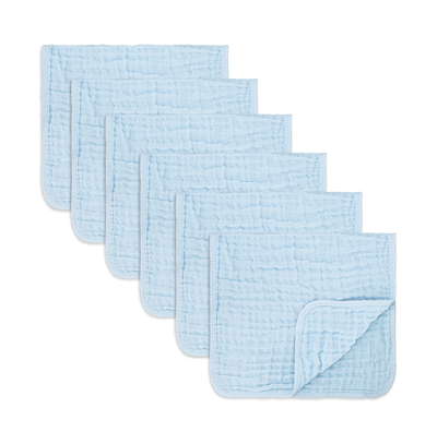 Comfy Cubs Baby Boys And Baby Girls Muslin Burp Cloths, Pack Of 6 In Blue