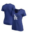 Fanatics Branded Royal Los Angeles Dodgers Splatter Logo V-neck T-shirt In Royal