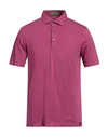 Drumohr Man Polo Shirt Fuchsia Size M Cotton In Pink