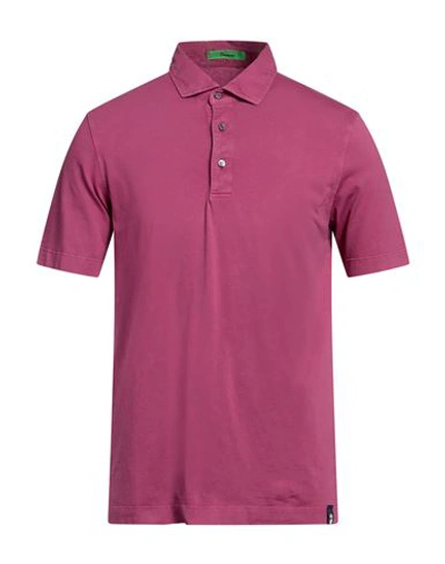 Drumohr Man Polo Shirt Fuchsia Size M Cotton In Pink