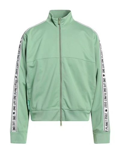 Dsquared2 Man Sweatshirt Light Green Size Xl Polyester, Cotton, Elastane In Green