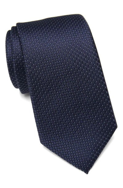 Calvin Klein Men's Steel Micro-dot Solid Extra Long Tie In Navy