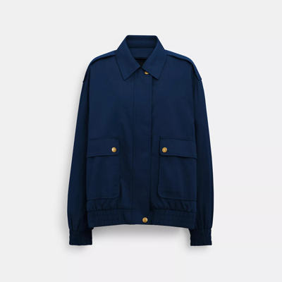 Coach Outlet Snap Front Harrington Bomber In Blue