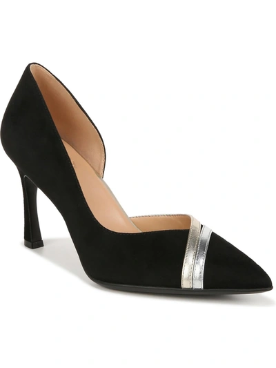 Naturalizer Aubrey Womens Suede Pointed Toe D'orsay Heels In Black
