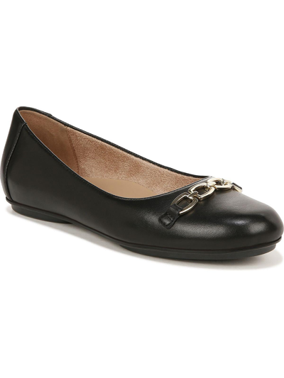 Naturalizer Mira Womens Leather Slip On Ballet Flats In Black