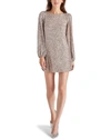 Steve Madden Bb Dakota By  Long Sleeve Sequin Dress In Silver