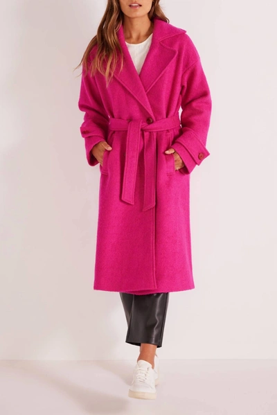 Minkpink Safira Coat In Berry In Pink