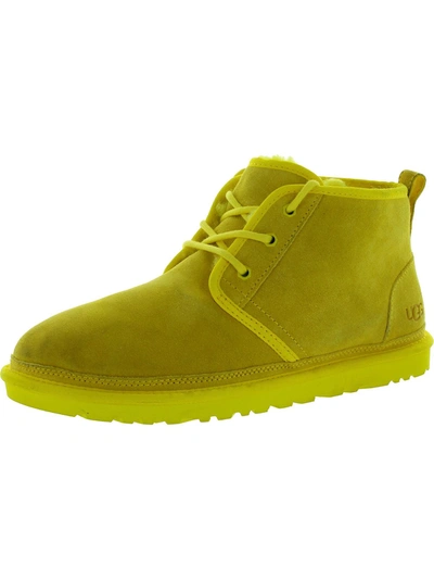 Ugg Neumel Womens Suede Shearling Casual Boots In Yellow