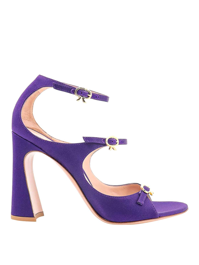Gianvito Rossi Satin Sandals In Purple