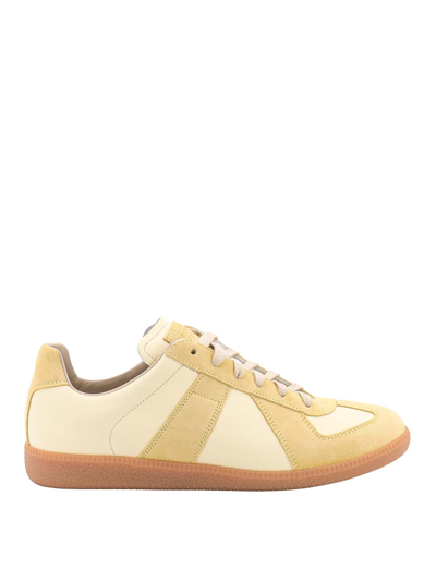 Maison Margiela Leather Sneakers In Yellow