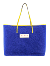 MARNI WOOL SHOULDER BAG WITH LOGO PATCH