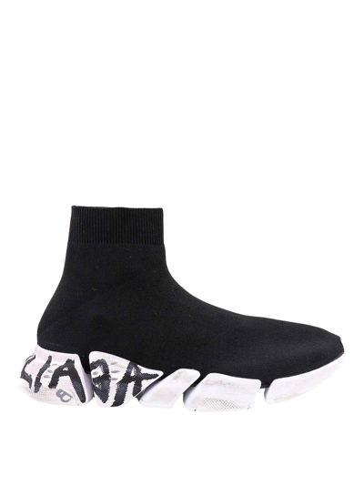 Balenciaga Recycled Knit Sneakers In Black