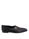 Bally Emblem Leather Balllerina Shoes In Black