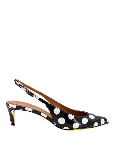 Marni Patent Leather Slingback In Black
