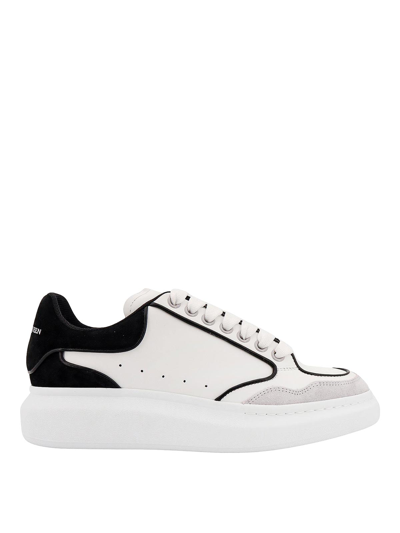 Alexander Mcqueen Leather Sneakers With Contrasting Profiles In White