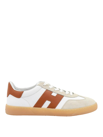Hogan Leather And Suede Trainers In White