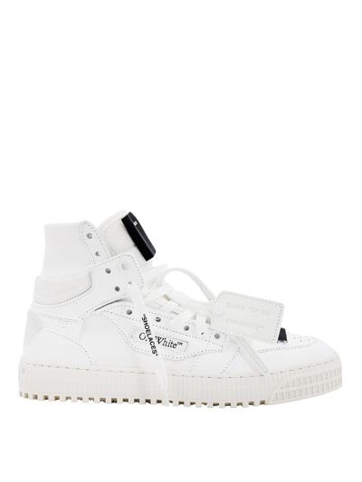 Off-white Leather Canvas Sneakers Zip Tie In White
