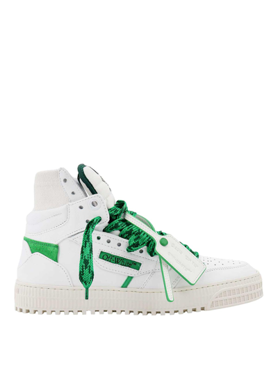Off-white Leather Sneakers With Iconic Zip-tie In White