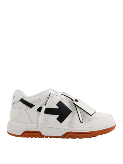 Off-white Leather Sneakers With Iconci Zip Tie In White