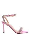 Mach&mach Audrey 95 Crystal Heart Satin Sandals In Nude & Neutrals