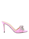 Mach&mach 95 Double Bow Satin Mules In Nude & Neutrals