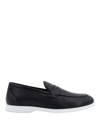 KITON LEATHER LOAFER WITH RUBBER SOLE