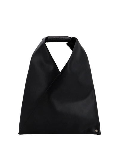 Mm6 Maison Margiela Handbag With Iconic Back Stitching In Black