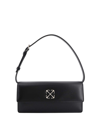 OFF-WHITE LEATHER SHOULDER BAG WITH METAL ARROW LOGO