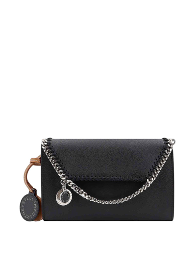 Stella Mccartney Mirum Shoulder Bag With Logoed Charm In Black