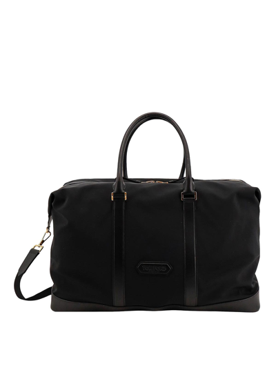 Tom Ford Recycled Nylon Duffle Frontal Logo In Black