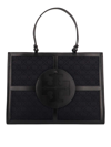 TORY BURCH CANVAS LEATHER BAG FRONTAL LOGO