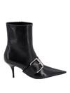 BALENCIAGA LEATHER ANKLE BOOTS WITH MAXI BUCKLE