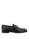 Ferragamo Man Moccasin With Gancini Ornament In Black