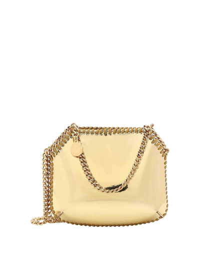 Stella Mccartney Mirrored Alter Mat Bag Logo Charm In Gold