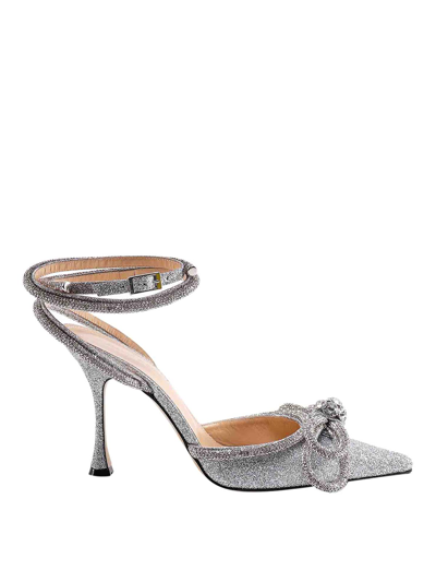 Mach & Mach Slingback With All-over Rhinestones In Silver