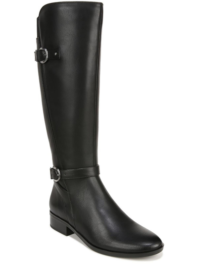 Naturalizer Sahara Womens Faux Leather Knee-high Boots In Black