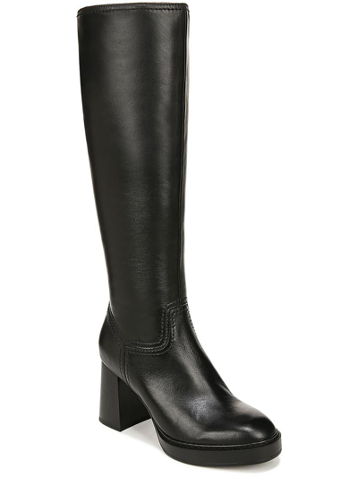 Naturalizer Ona Womens Leather Wide Calf Knee-high Boots In Black