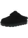 Ugg Tizzey Womens Suede Faux Fur Lined Scuff Slippers In Black